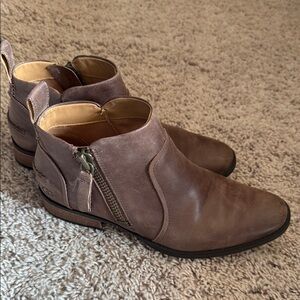 UGG Chestnut Leather Ankle Booties